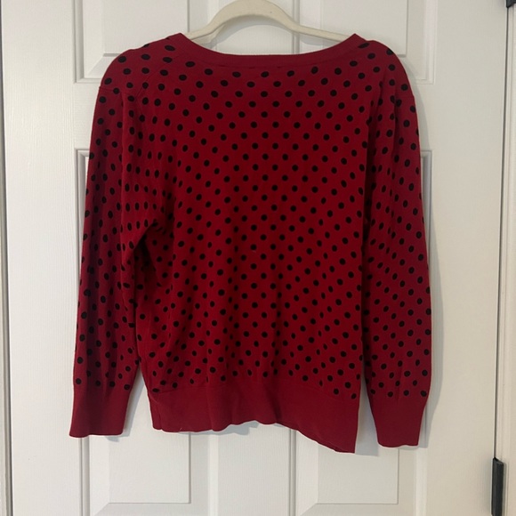 Spense Red and Black Polka Dot Cardigan - Picture 3 of 3
